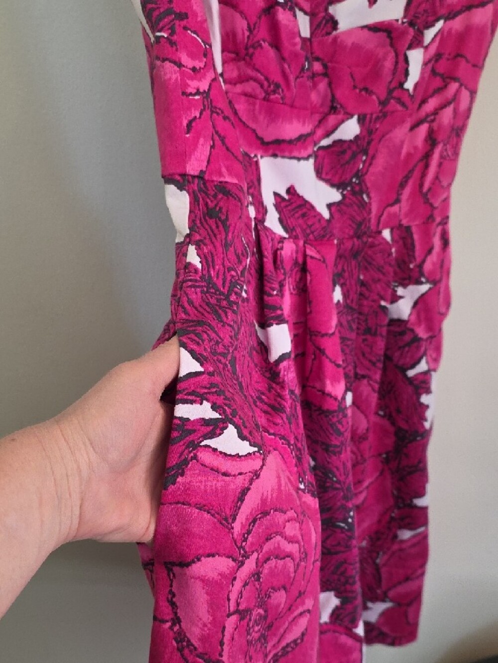 Donna Ricco Fuchsia Pink and White Floral Sundress - Picture 3 of 5